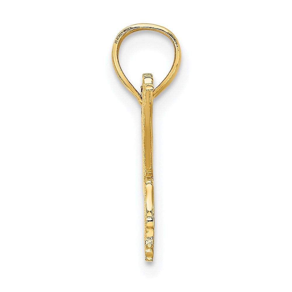14K Gelbgold Flach Graviert Adler Charm