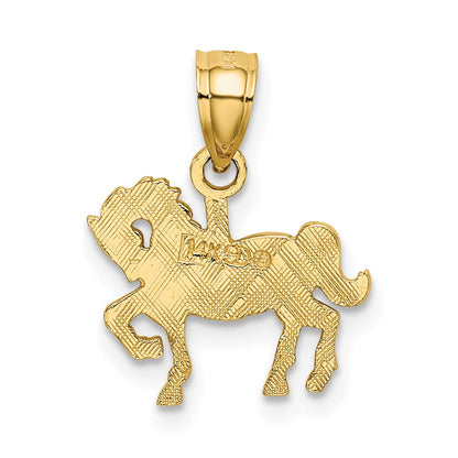 14K Gelbgold Carousel Pferd Charm