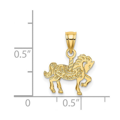 14K Gelbgold Carousel Pferd Charm