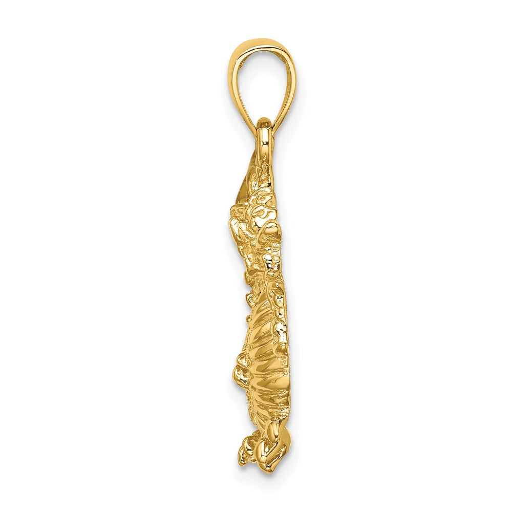 14K Gelbgold 2-D Strukturierter Drachen-Charm