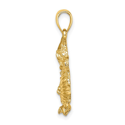 14K Gelbgold 2-D Strukturierter Drachen-Charm