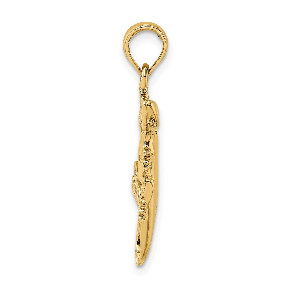14 Karat Gelbgold Gecko-Charm, 2-D
