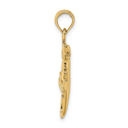 14 Karat Gelbgold Gecko-Charm, 2-D