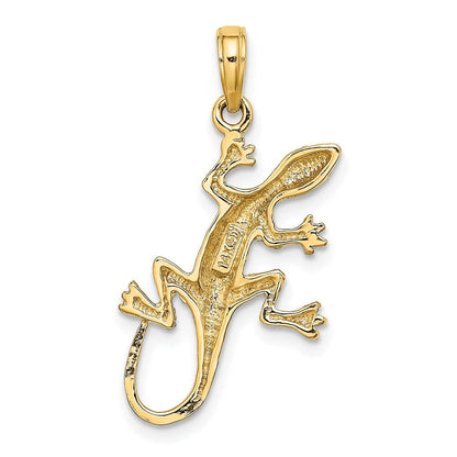 14 Karat Gelbgold Gecko-Charm, 2-D