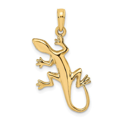 14 Karat Gelbgold Gecko-Charm, 2-D