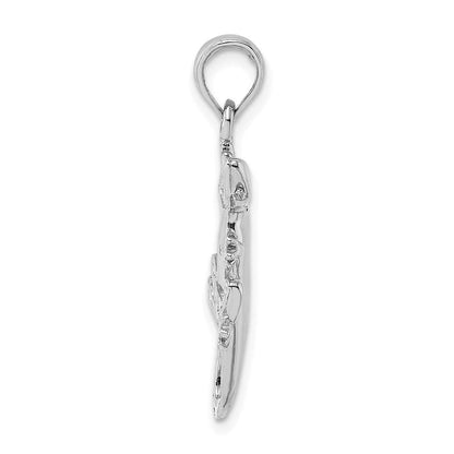 14K Weißgold Gecko-Charm