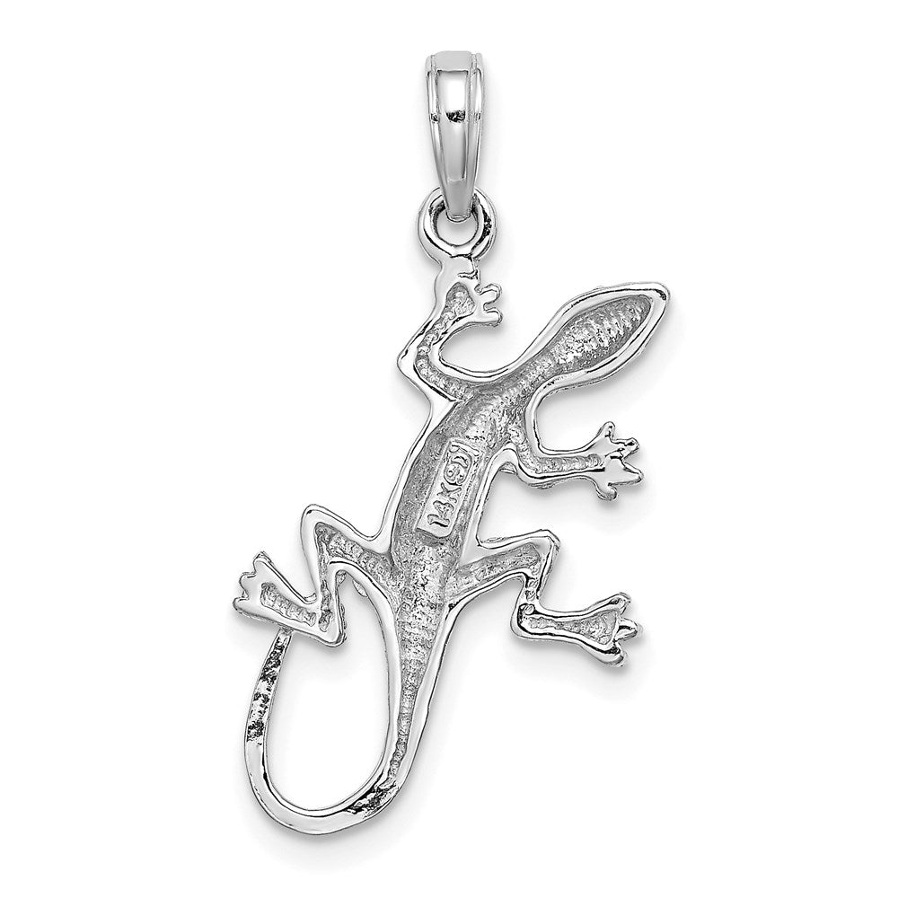 14K Weißgold Gecko-Charm