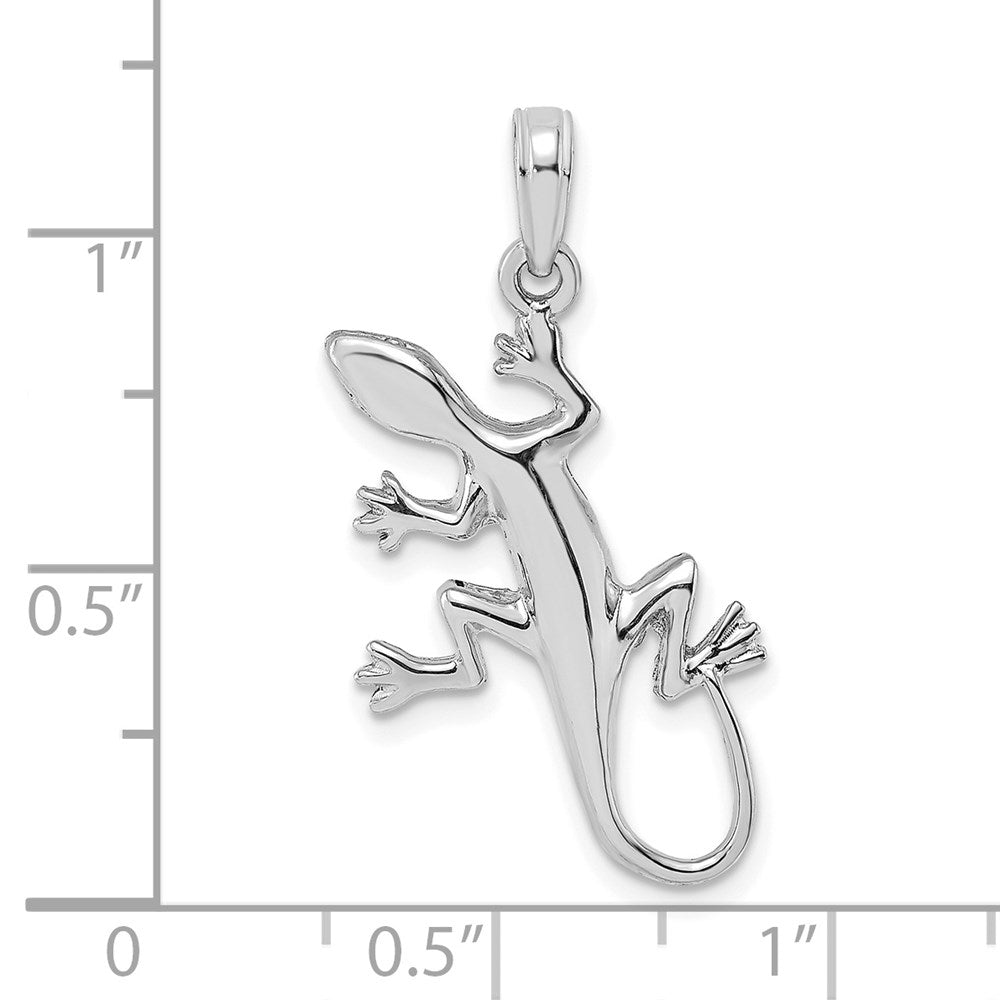 14K Weißgold Gecko-Charm