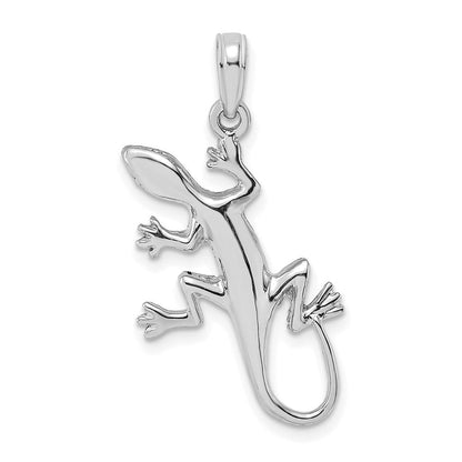 14K Weißgold Gecko-Charm