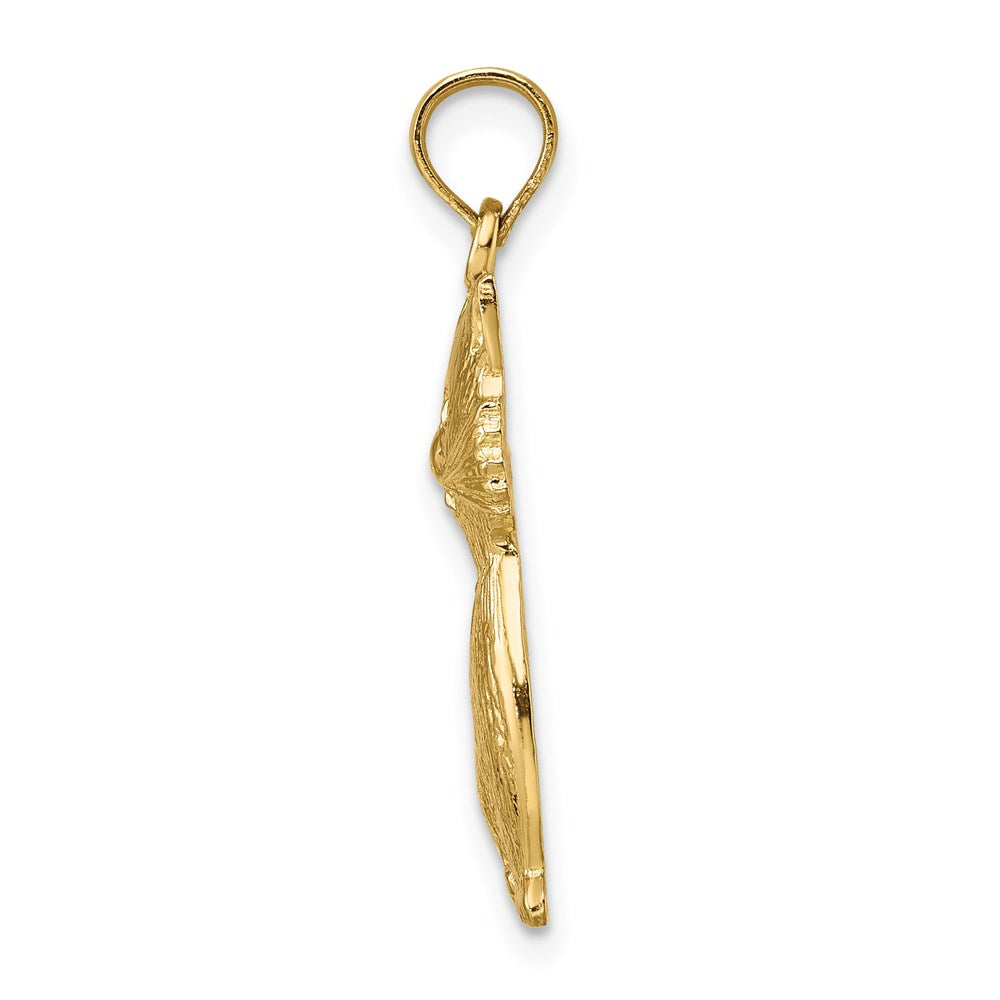 14K Gelbgold Sitzende-Katze-Charm