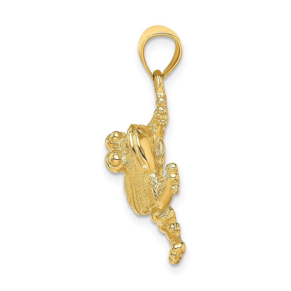 14K Gelbgold 2-D Frosch sitzend Charm