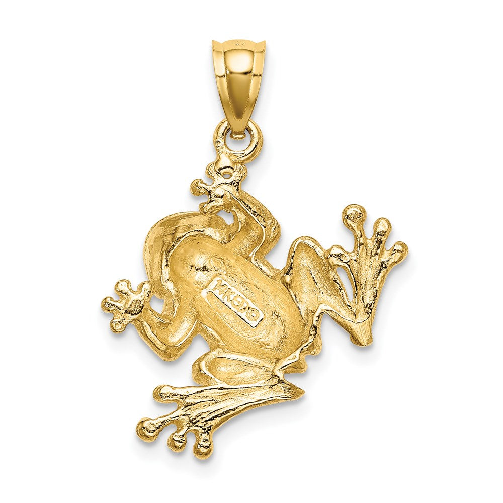 14K Gelbgold 2-D Frosch sitzend Charm