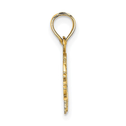14K Gelbgold Flach Ausgeschnitten Elefant Charm