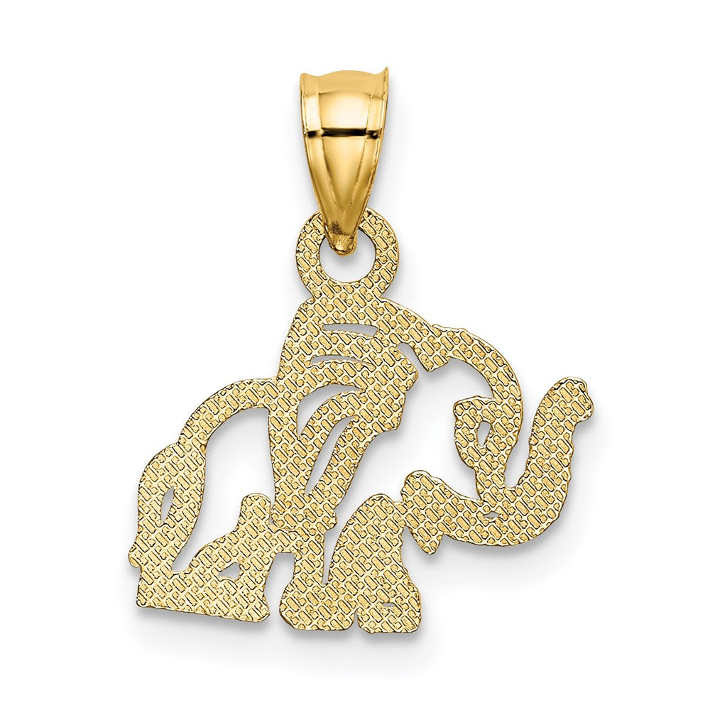 14K Gelbgold Flach Ausgeschnitten Elefant Charm