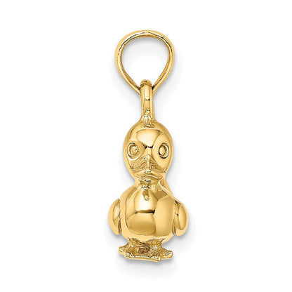 14K Gelbgold 3-D Entenküken-Charm