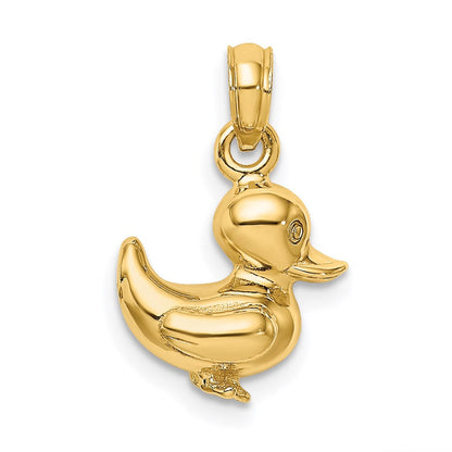 14K Gelbgold 3-D Entenküken-Charm