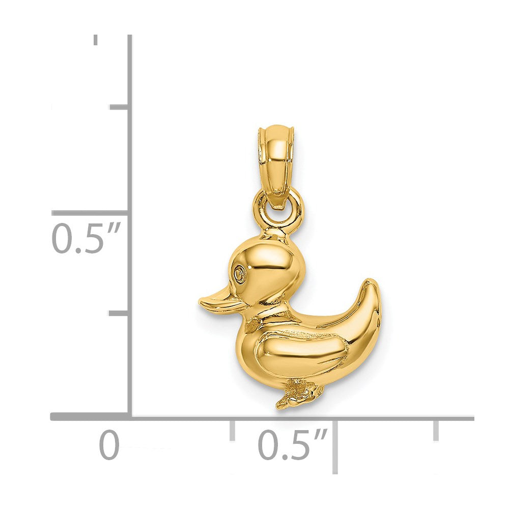 14K Gelbgold 3-D Entenküken-Charm
