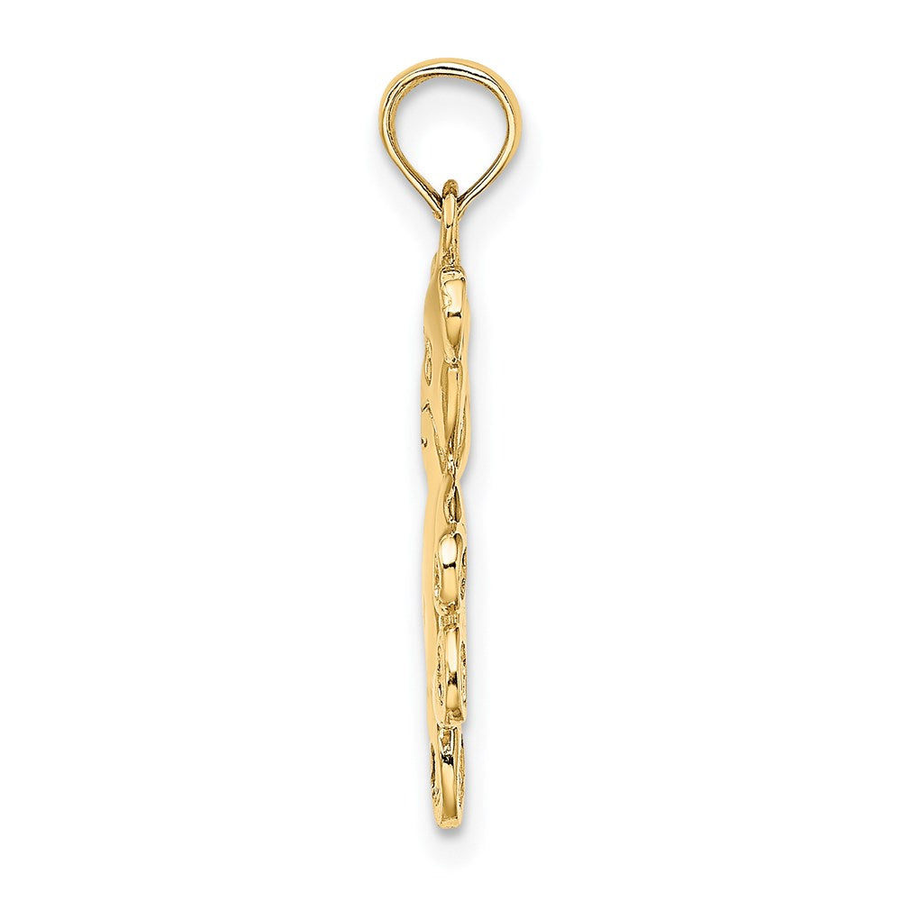 14K Gelbgold Wendbarer Teddybär-Charm