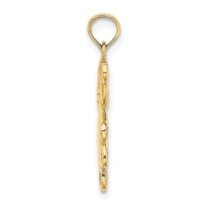 14K Gelbgold Wendbarer Teddybär-Charm