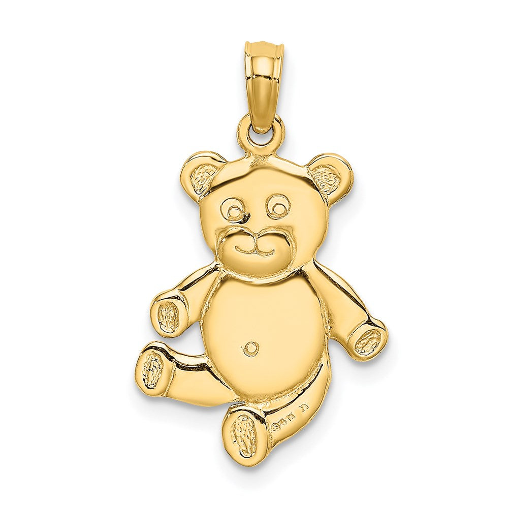 14K Gelbgold Wendbarer Teddybär-Charm