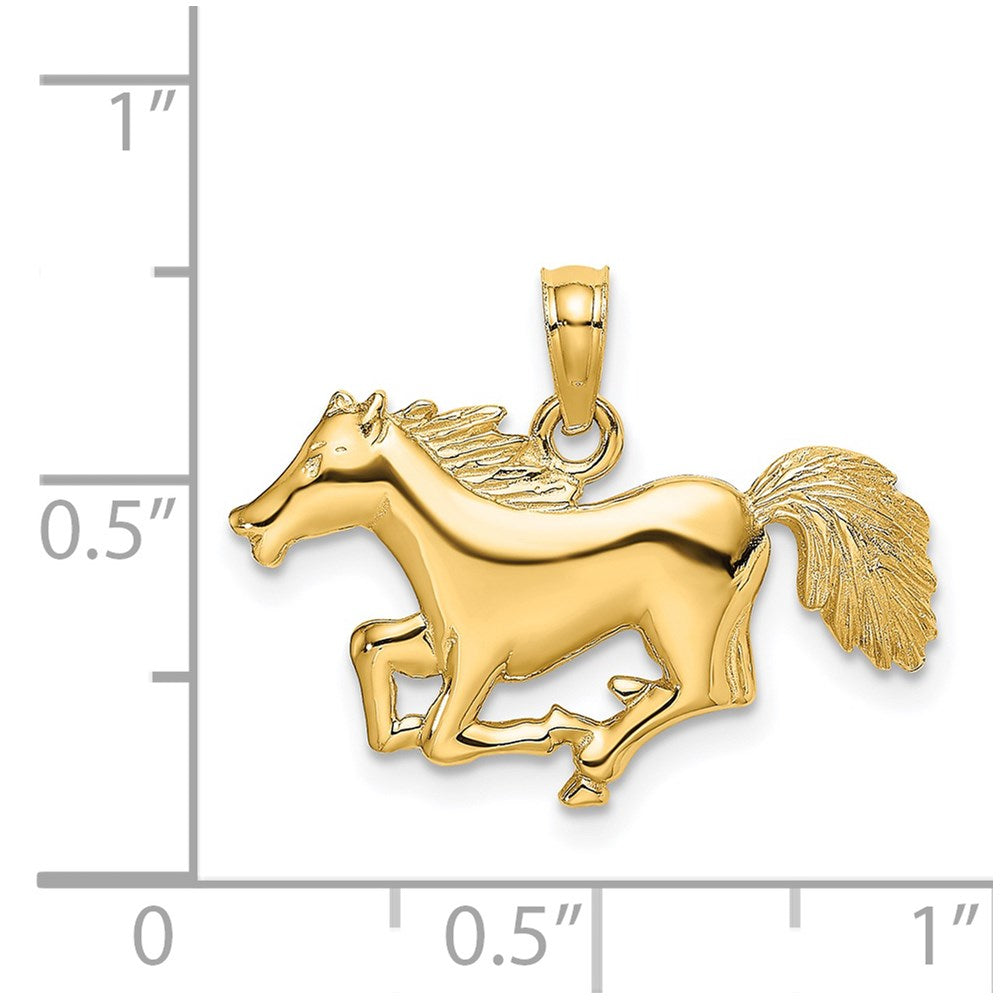 14K Gelbgold Laufendes-Pferd-Charm