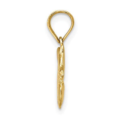 14K Gelbgold 3-d Poliert Kitten Charm