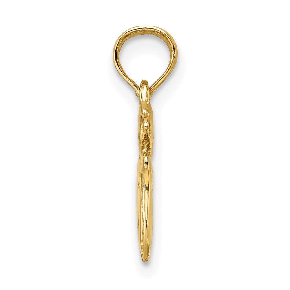 14K Gelbgold 3-d Poliert Zwei Kittens Charm