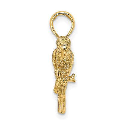 14K Gelbgold 3-D-Papagei-Charm