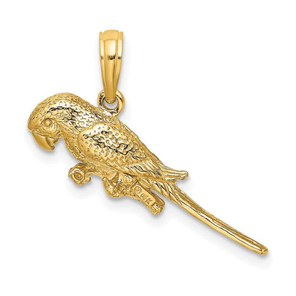 14K Gelbgold 3-D-Papagei-Charm