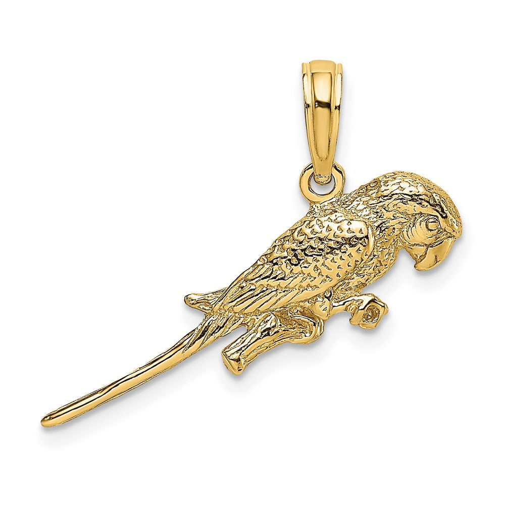 14K Gelbgold 3-D-Papagei-Charm