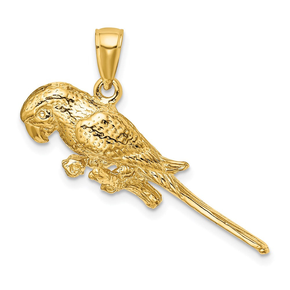 14K Gelbgold 3-D-Papagei-Charm