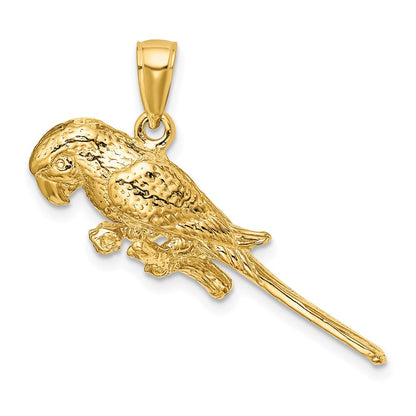 14K Gelbgold 3-D-Papagei-Charm