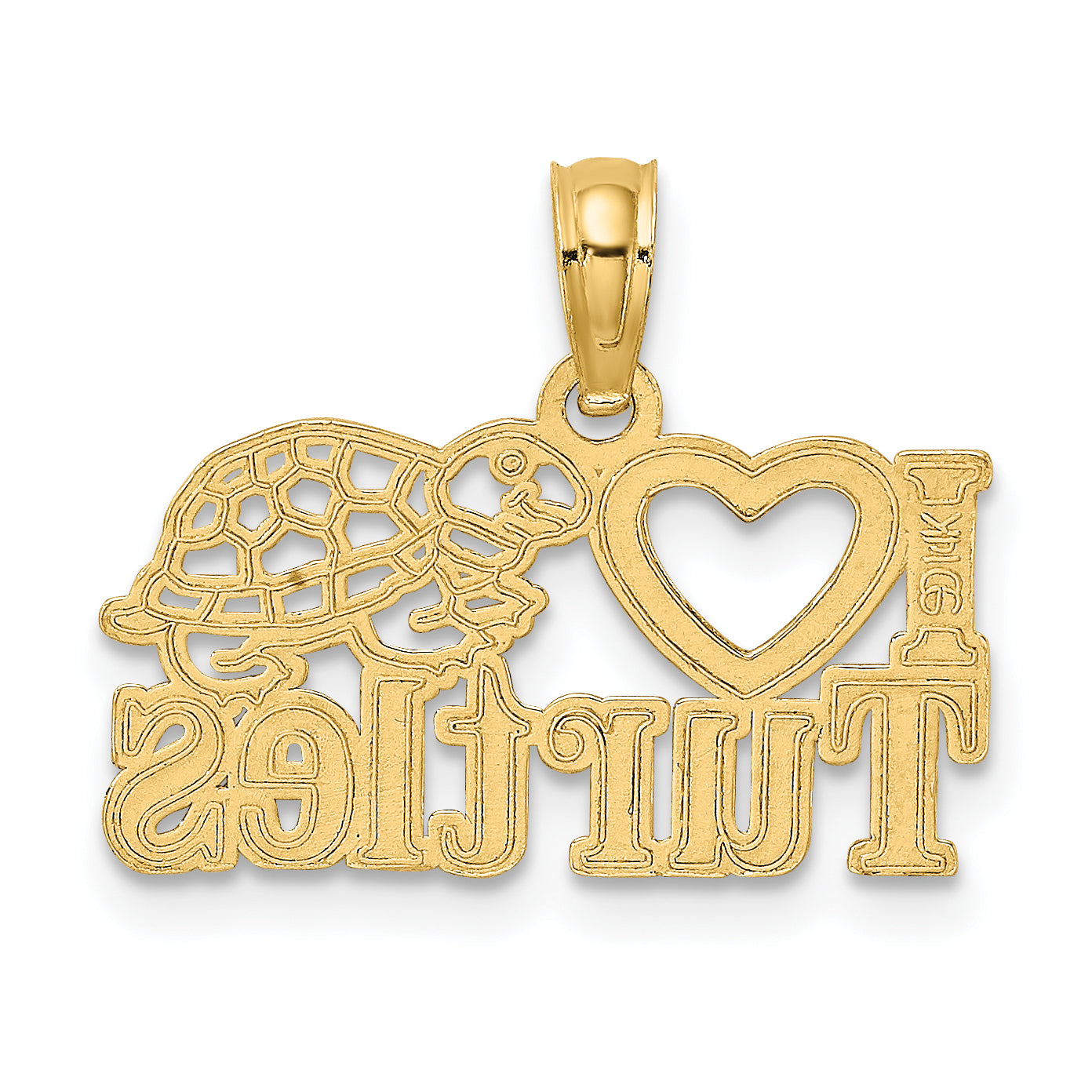 14K Gelbgold I Herz Turtles Charm