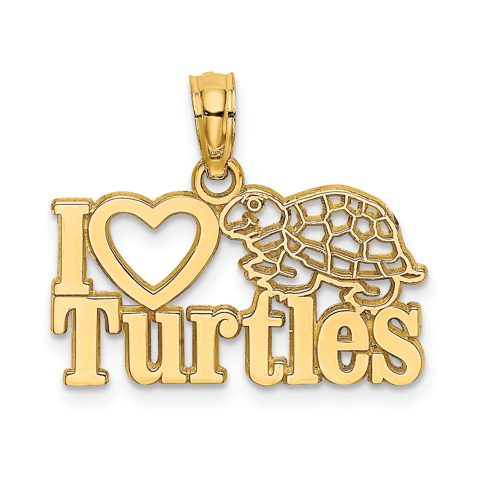 14K Gelbgold I Herz Turtles Charm