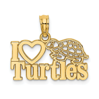 14K Gelbgold I Herz Turtles Charm