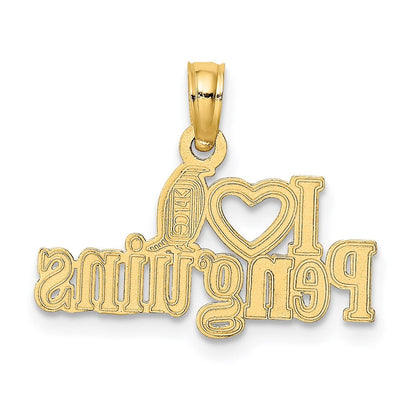 14K Gelbgold I Herz Penguins mit Pinguin Charm