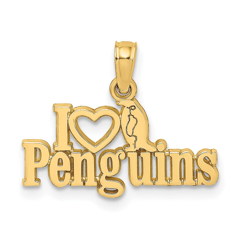 14K Gelbgold I Herz Penguins mit Pinguin Charm