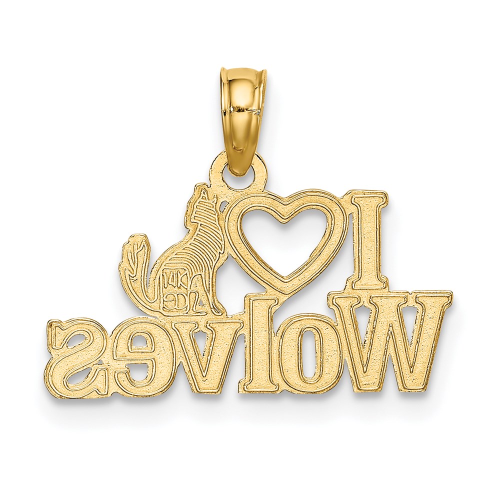 14K Gelbgold I Herz Wolves Charm