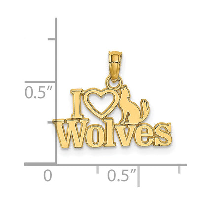 14K Gelbgold I Herz Wolves Charm