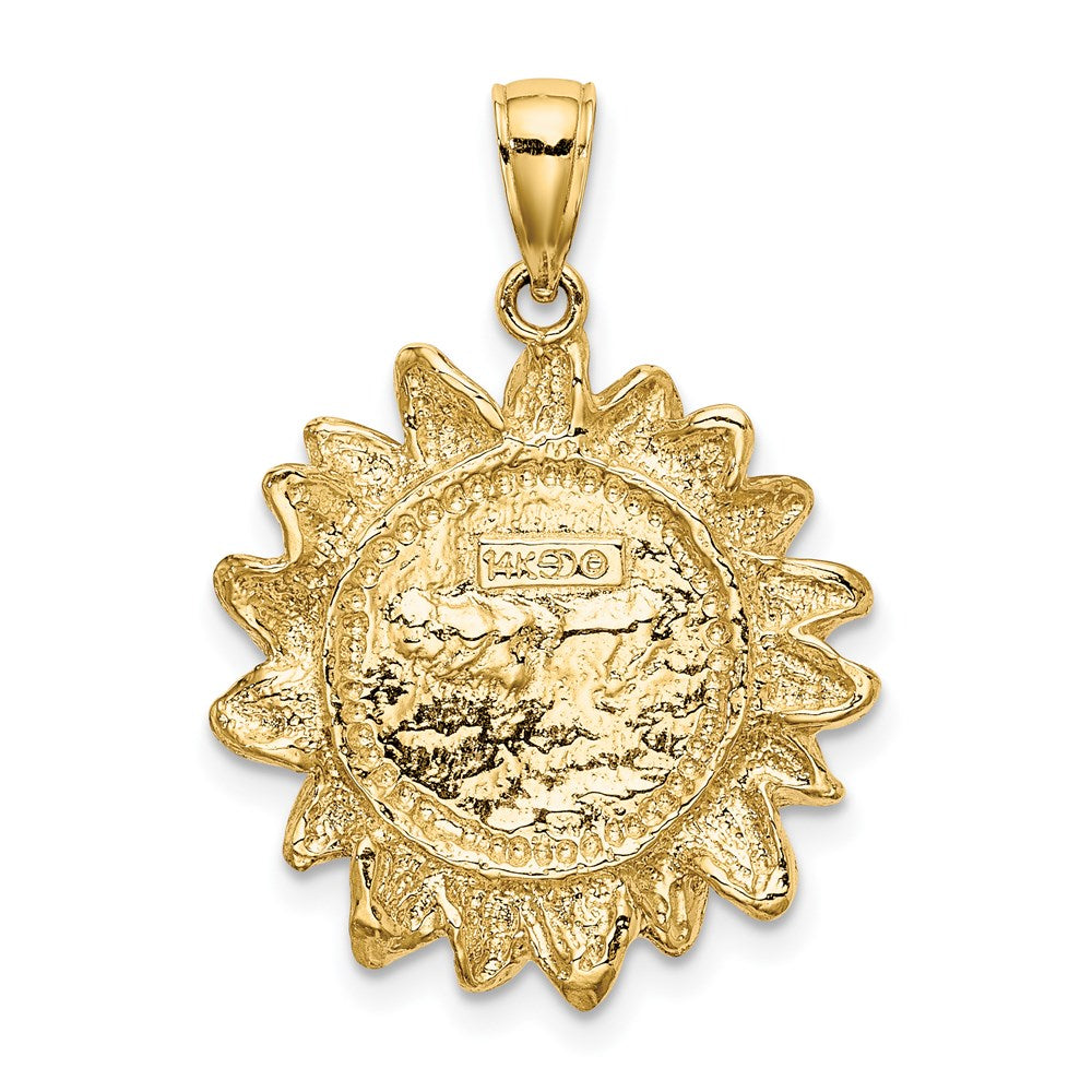 14 Karat Gelbgold Lächelnde-Sonne-Charm