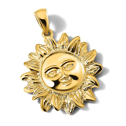 14 Karat Gelbgold Lächelnde-Sonne-Charm