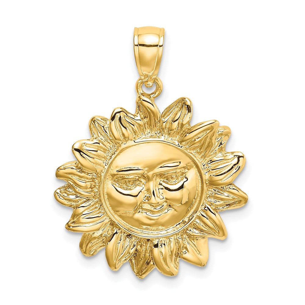 14 Karat Gelbgold Lächelnde-Sonne-Charm