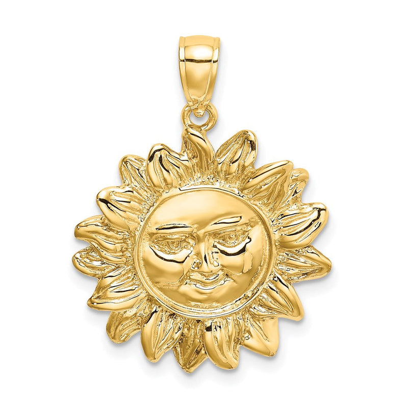 14 Karat Gelbgold Lächelnde-Sonne-Charm