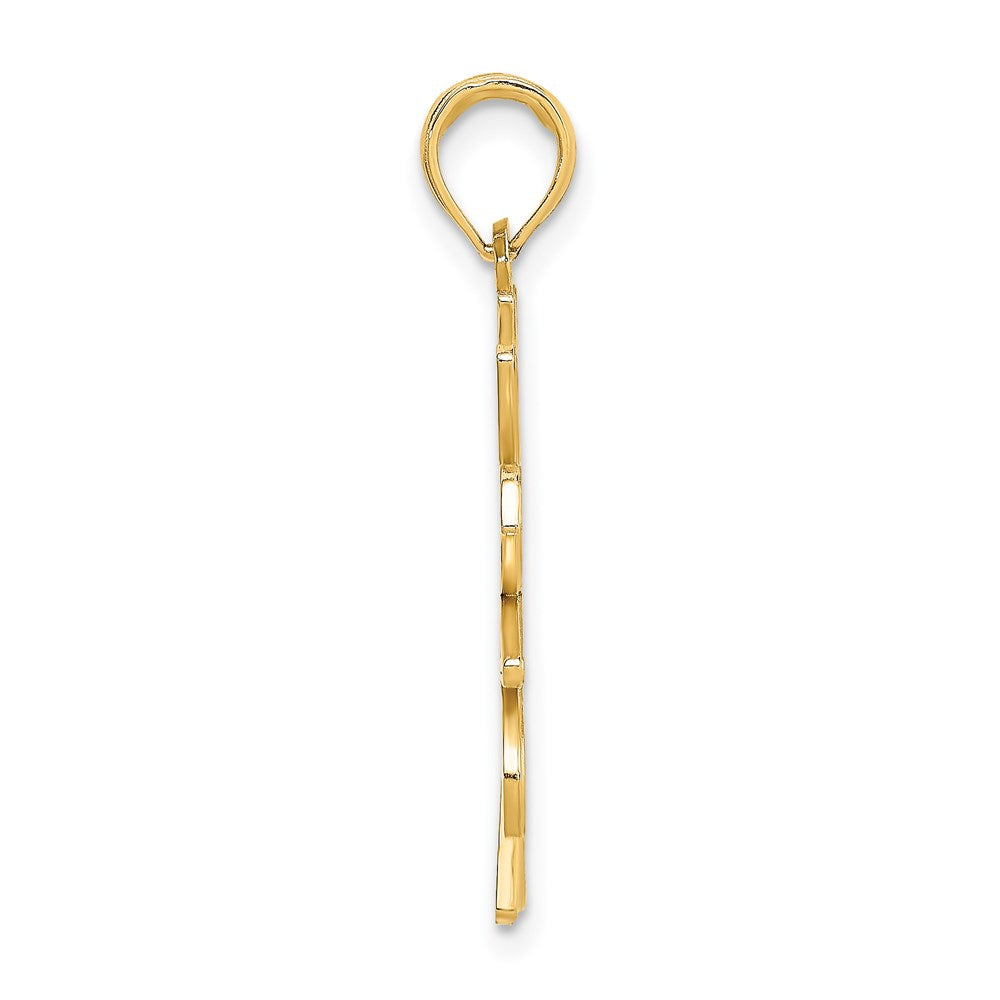 14K Gelbgold Ausgeschnittener Lächelnde-Sonne-Charm