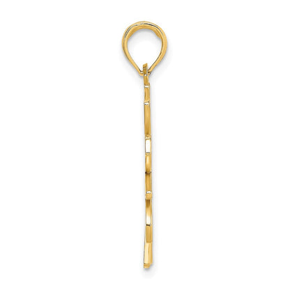 14K Gelbgold Ausgeschnittener Lächelnde-Sonne-Charm