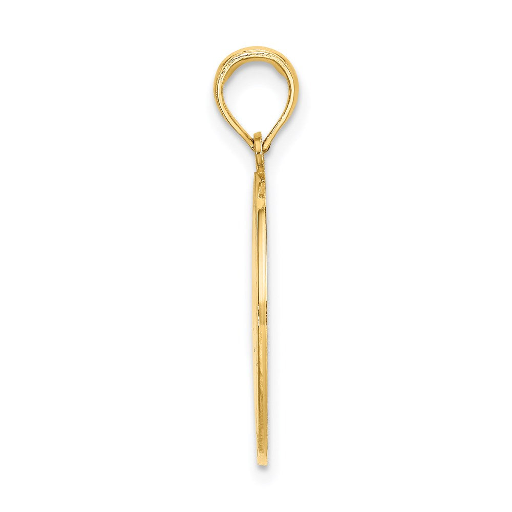 14K Gelbgold Kreis-Charm mit gravierbarer Mitte