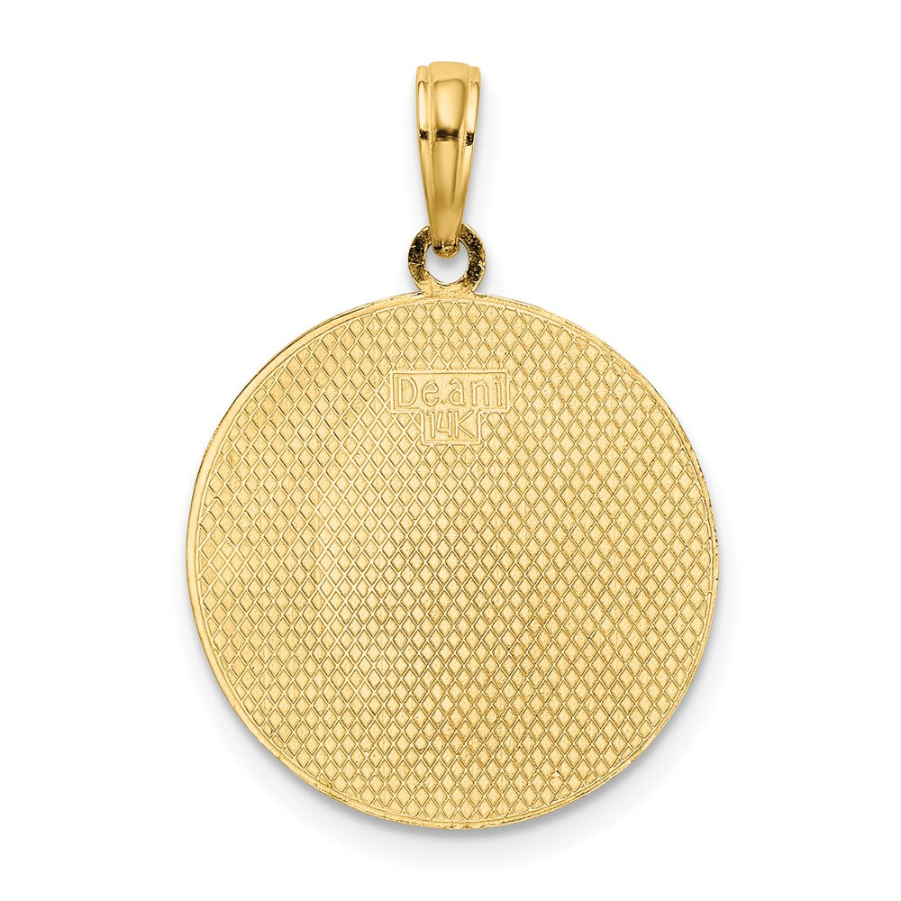 14K Gelbgold Kreis-Charm mit gravierbarer Mitte