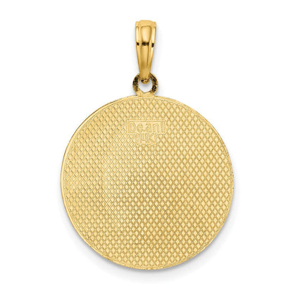 14K Gelbgold Kreis-Charm mit gravierbarer Mitte