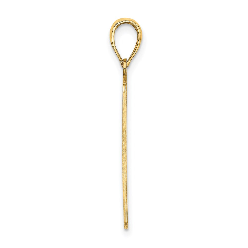 14K Gelbgold Rechteckiger Gravierter Charm