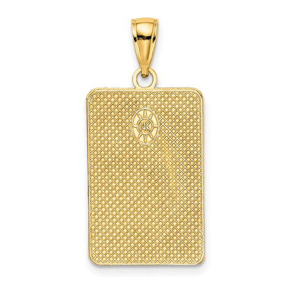 14K Gelbgold Rechteckiger Gravierter Charm